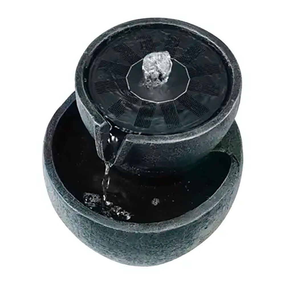 Fuente solar para exterior ipx8, de poliresina, ø21 x 21 cm