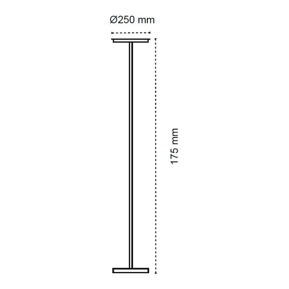 Lámpara de pie led dencel, 24 w, 3cct, dimmable, 2200 lm, negra, ø25 x 175 cm
