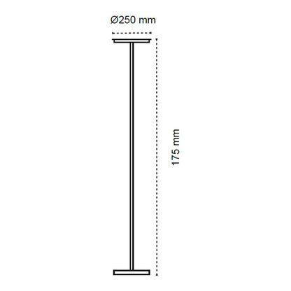 Lámpara de pie led dencel, 24 w, 3cct, dimmable, 2200 lm, negra, ø25 x 175 cm