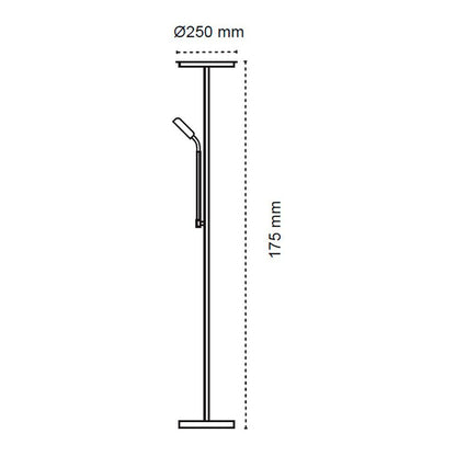 Lámpara de pie led dencel, 30+6 w, 3cct, dimmable, 3000 lm, negra, ø25 x 175 cm