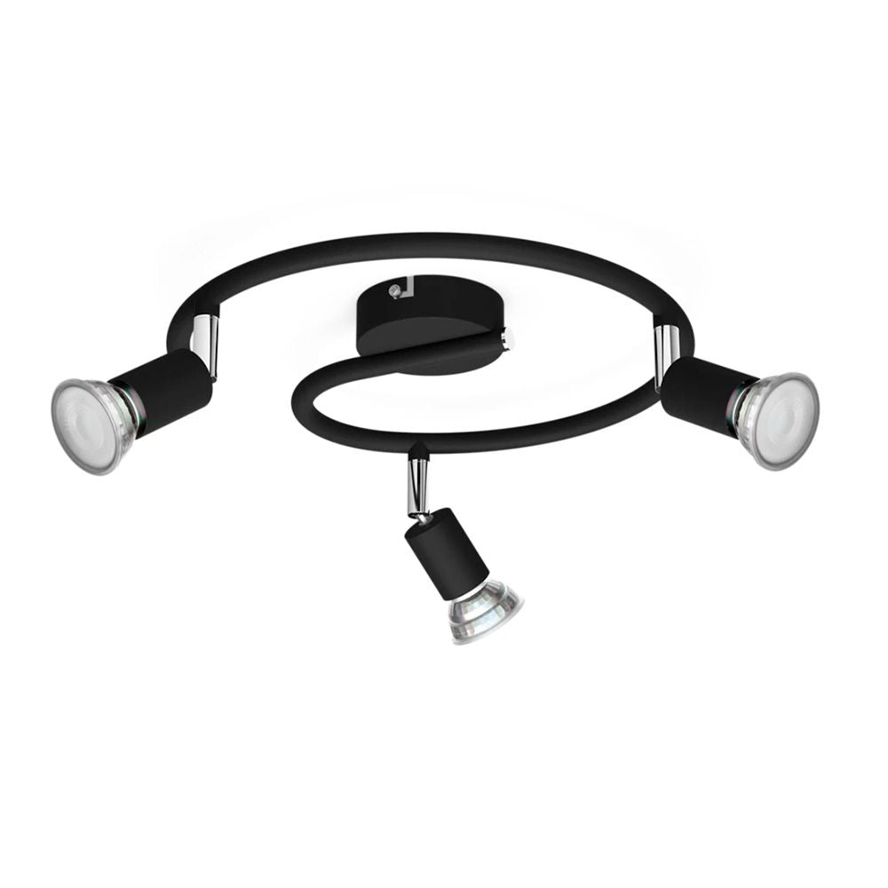 Foco 3 elementos limbali gu10 (bombilla no incluida) color negro ø 29,3 x 13 cm