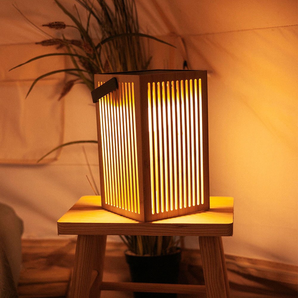 Farol solar de mano okinawa, con bombilla recargable, 14 x 14 x 24 cm