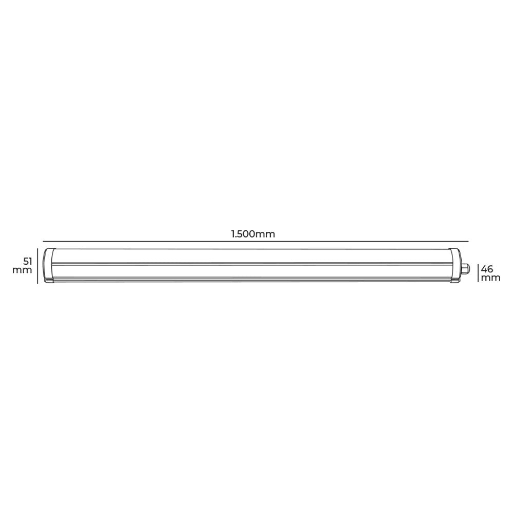 Regleta led 48 w 4.000 k luz día 5.160 lm 150 x 4,6 x 5,1cm