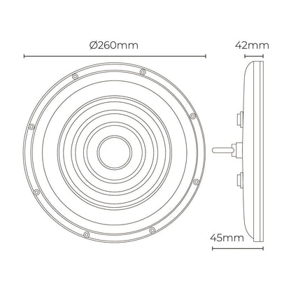 Campana led 100 w, 6400 k, 10.000 lm, ø26 x 4,5 cm