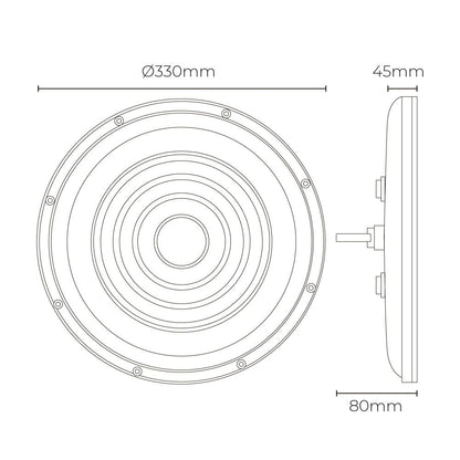 Campana led 200 w, 6400 k, 20.000 lm, ø33 x 4,5 cm