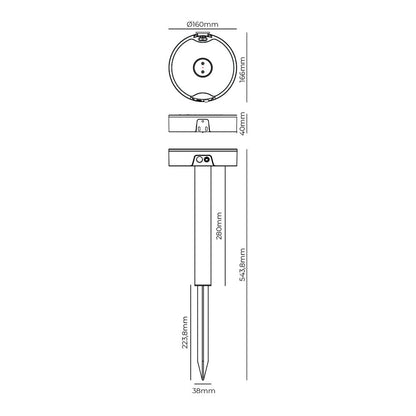 Aplique solar - estaca 4w 500 lm edm