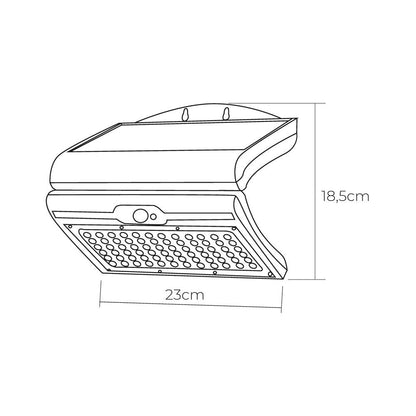 Aplique solar 6w 430lm 6.500k con sensor, color blanco