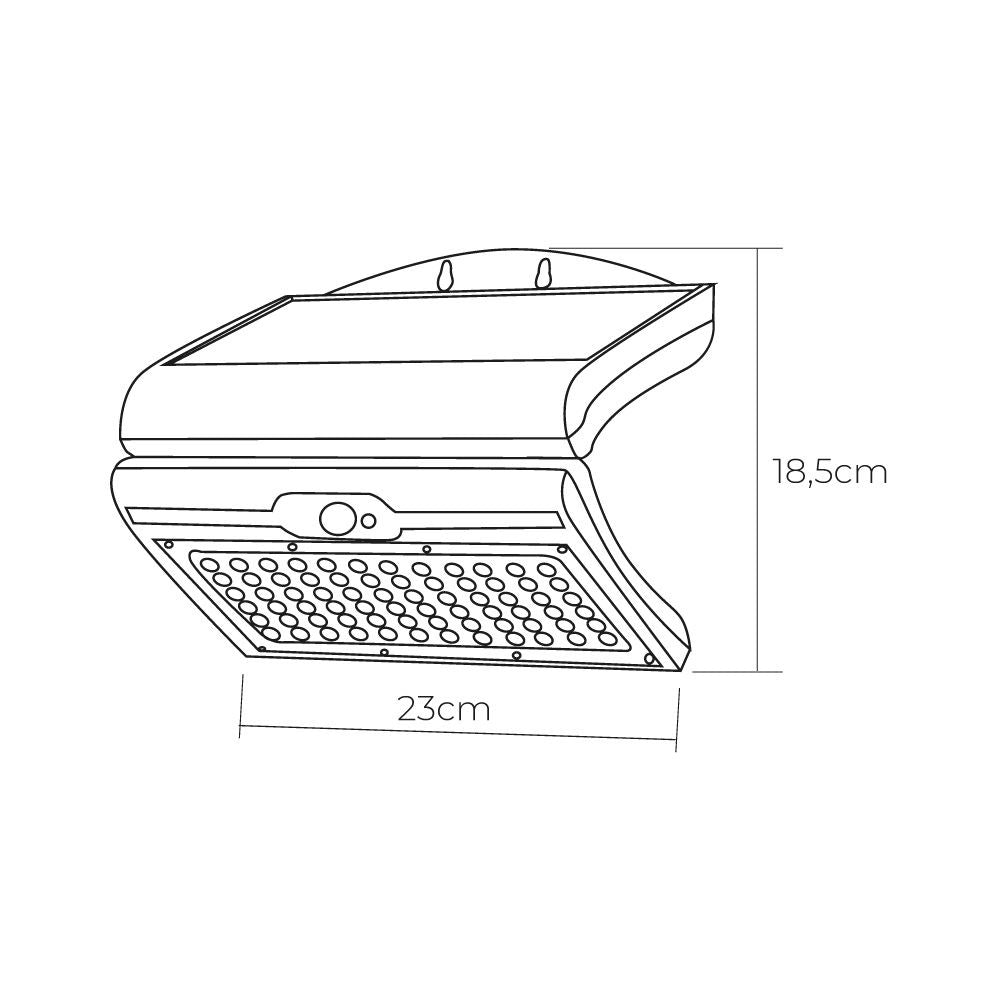 Aplique solar 6w 430lm 6.500k con sensor, color negro