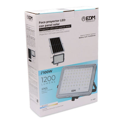 Foco proyector solar slim 100 w 1.200 lm 6500 k luz fría