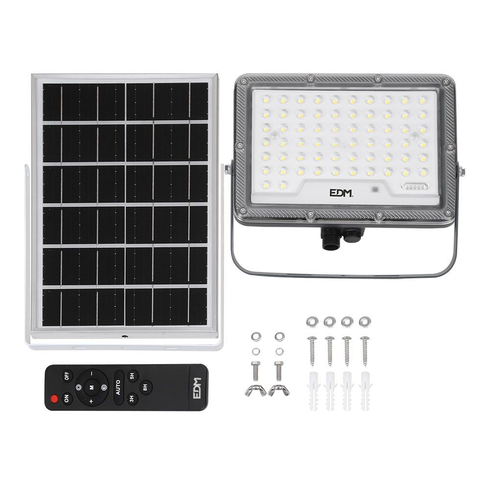 Foco proyector solar slim 200 w 1800 lm 6500 k luz fría