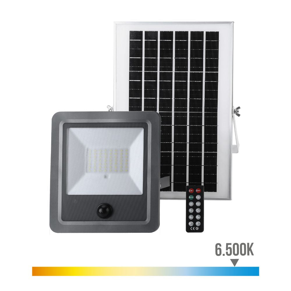 Foco proyector solar con sensor 100 w 1200 lm 6500 k luz fría