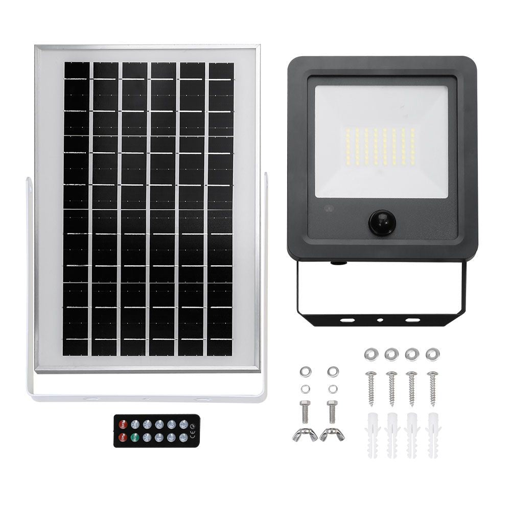 Foco proyector solar con sensor 100 w 1200 lm 6500 k luz fría