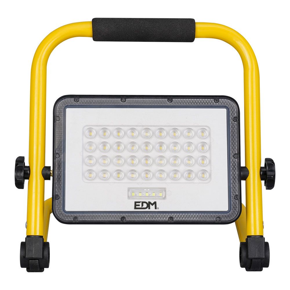 Foco proyector led solar de trabajo + panel solar - 4000 lm, 6.400 k, luz fría, ip65