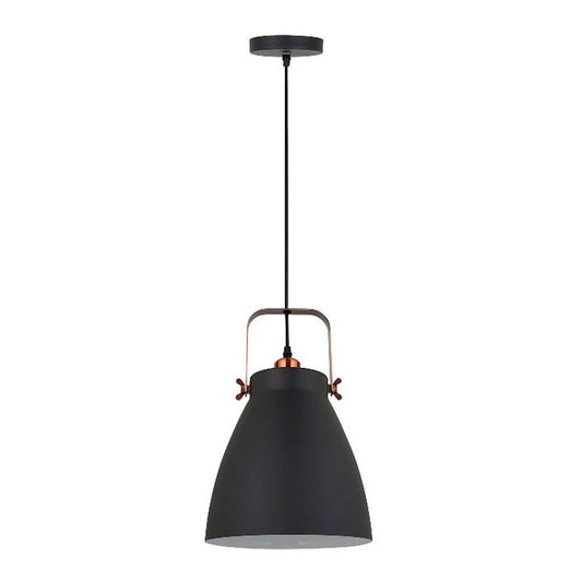 Lámpara de techo, colgante, e27, negro + cobre, ø270 x 1200 mm