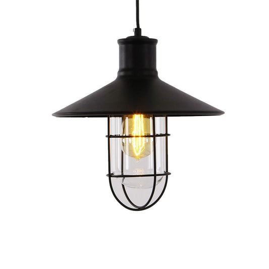Lámpara de techo metalica vintage e27 60w color negro ø27 x 28 cm