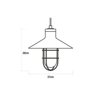 Lámpara de techo metalica vintage e27 60w color negro ø27 x 28 cm