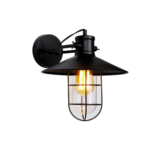 Aplique de pared metalico vintage e27 60 w color negro ø32 x 37 x 27,5 cm