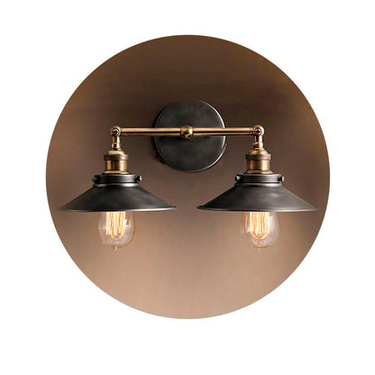 Aplique de pared doble vintage metalico e27 60 w 63 x 29 cm