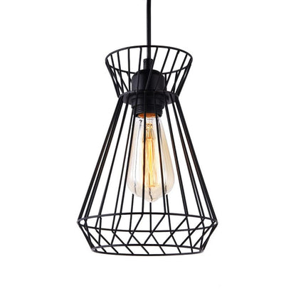 Lámpara de techo metalica e27 60w color negro ø19 x 26 x 130 cm