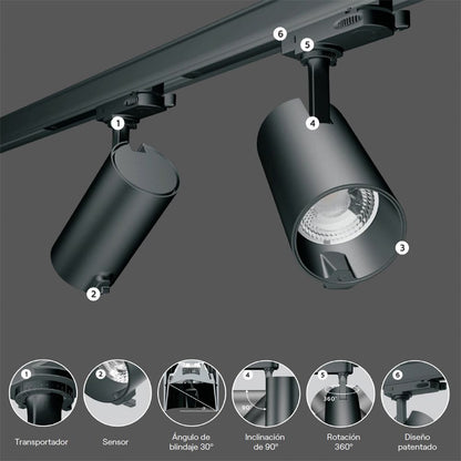 Foco proyector ia 30 w 2700 k - 6500 k 24° negro