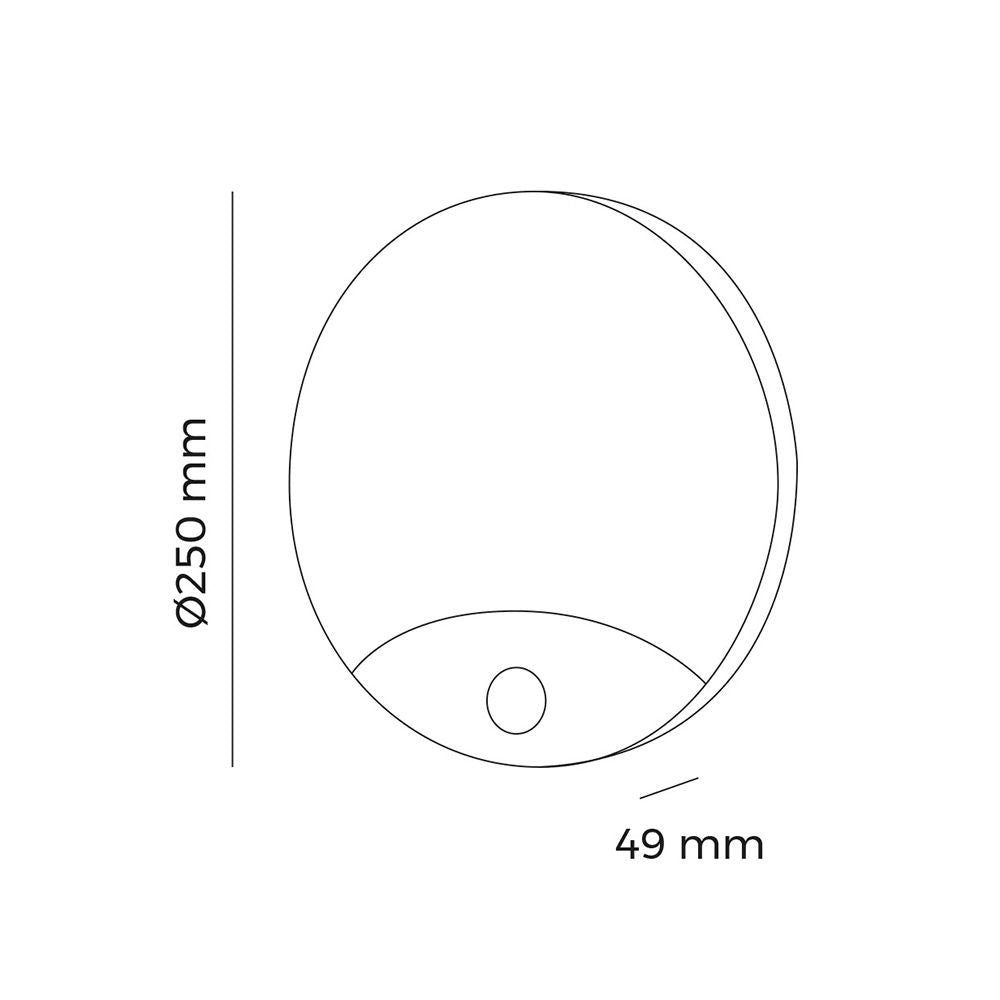 Aplique led redondo con sensor de movimiento 13 w 1850 lm 4000 k ip54 ø25 x 4,9cm