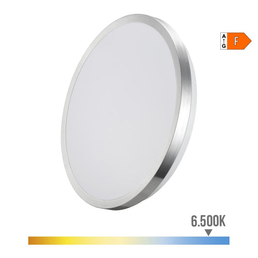 Aplique super led de superficie marco cromado 24 w 6500 k 2490 lm ø38 x 6,2 cm