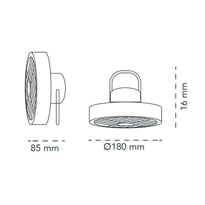 Ventilador de sobremesa recargable blanco led splash 5,5 w - 6500 k - ø180 x 85 x 160 mm