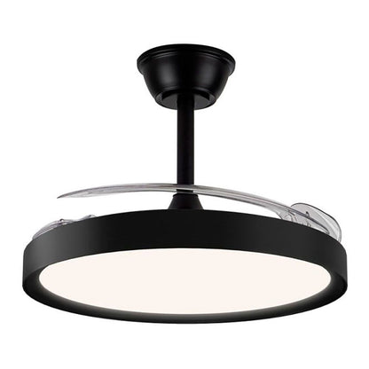 Ventilador de techo led 3cct aspas retráctiles polaris 43 w 4430 lm negro, aspas ø106 cm, plafón ø48,5 cm, altura 32 - 42 cm