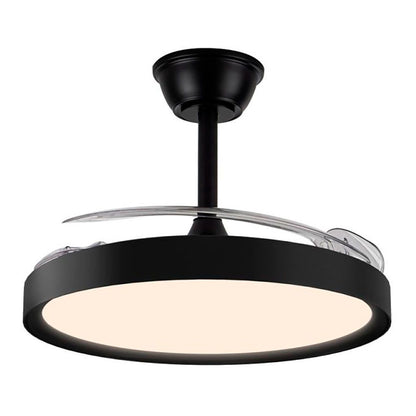 Ventilador de techo led 3cct aspas retráctiles polaris 43 w 4430 lm negro, aspas ø106 cm, plafón ø48,5 cm, altura 32 - 42 cm