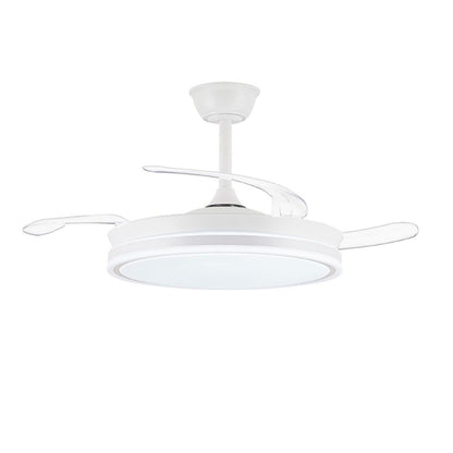 Ventilador de techo led 3cct aspas retráctiles evo smart 72 w 7920 lm blanco, aspas ø106 cm, plafón ø48,5 cm, altura 32 - 42 cm