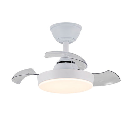 Ventilador de techo led 3cct aspas retráctiles hornet 32 w 3195 lm blanco, aspas ø56 cm, plafón ø26 cm, altura 34 - 44 cm