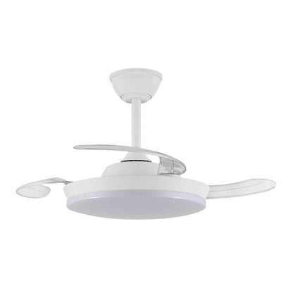 Ventilador techo, led 3cct, aspas retráctiles, milky s eco, 39 w, 3822 lm, blanco, ø92 cm, plafón ø39 cm, altura 32 - 42 cm