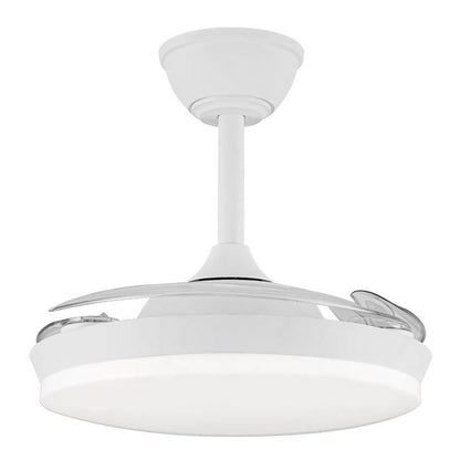 Ventilador techo, led 3cct, aspas retráctiles, milky s eco, 39 w, 3822 lm, blanco, ø92 cm, plafón ø39 cm, altura 32 - 42 cm