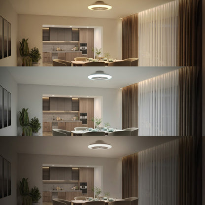 Ventilador de techo, led 3cct, dc 20 w + 42 w, modelo amigo, blanco con difusor efecto estrellado, ø48,5 cm