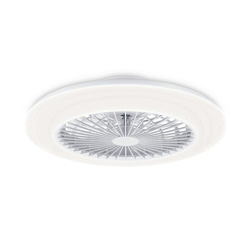 Ventilador de techo, led 3 cct, dc 25 w + led 60 w, modelo amigo, blanco con difusor opal, ø57,5 cm