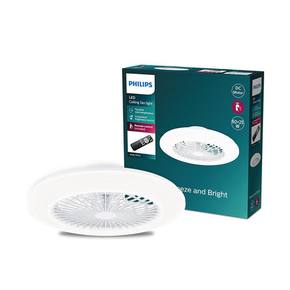 Ventilador de techo, led 3 cct, dc 25 w + led 60 w, modelo amigo, blanco con difusor opal, ø57,5 cm