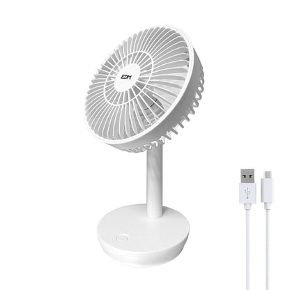 Ventilador de sobremesa recargable blanco 5w - 31,6 db - aspas: ø14,5 cm 17 x 13 x 26 cm