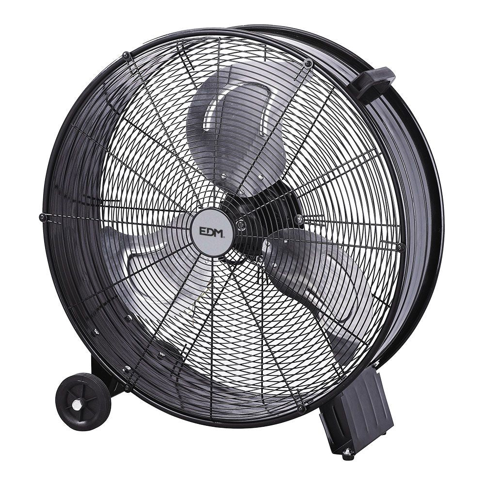 Ventilador industrial de suelo, con ruedas, negro 180 w - 59,8 db - ø65 cm