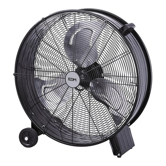 Ventilador industrial de suelo, con ruedas, negro 180 w - 59,8 db - ø65 cm