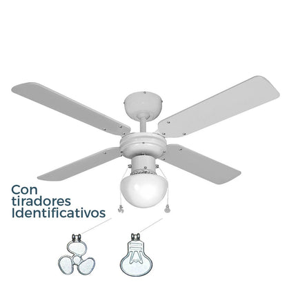 Ventilador de techo blanco modelo caribe, 50 w, aspas ø102 cm