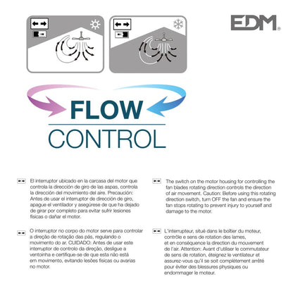Ventilador de techo modelo caribe. color cromado. potencia: 50w aspas: ø102 cm edm