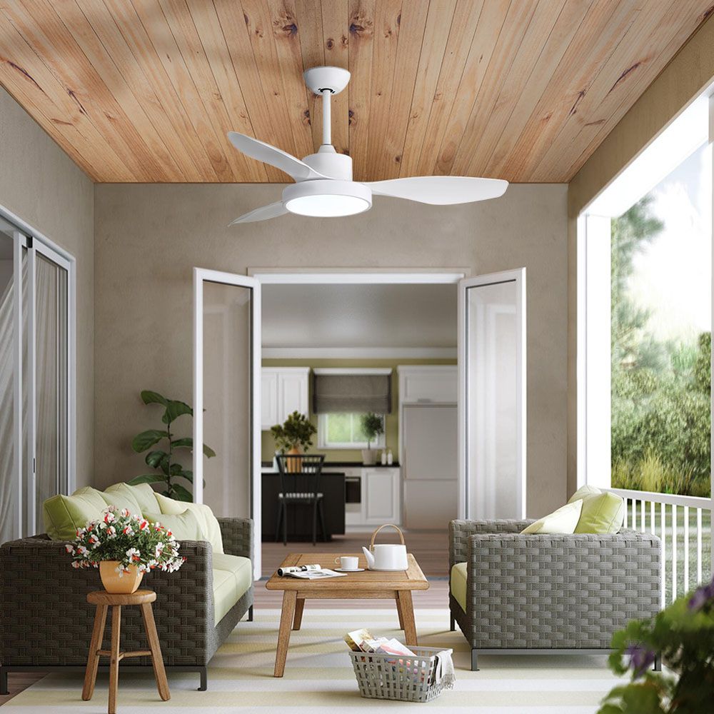 Ventilador de techo modelo ártico. color blanco 120 cm 38w + luz 22w 2.160lm 3.000k - 4.000k - 5.000k