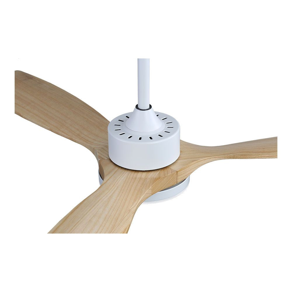 Ventilador de techo modelo báltico con 3 aspas de madera ø132cm luz led 3000/4000/6000k, 3cct, potencia: 20 w, color blanco