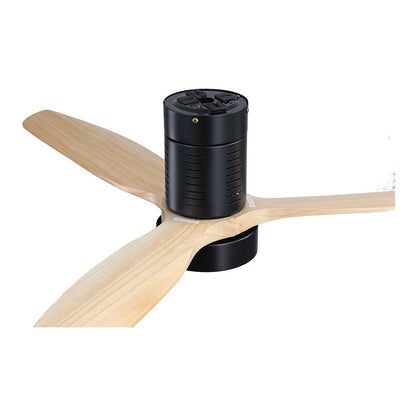 Ventilador de techo modelo inteligente kara con 3 aspas color madera ø132cm luz led 3000/4000/6000k, 3cct, 30 w, negro