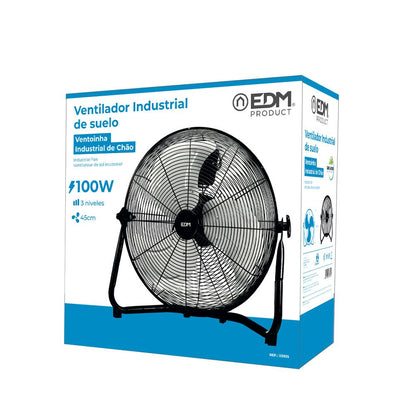 Ventilador industrial de suelo. color negro 100w - 64,7 db - aspas ø45 x 54 cm