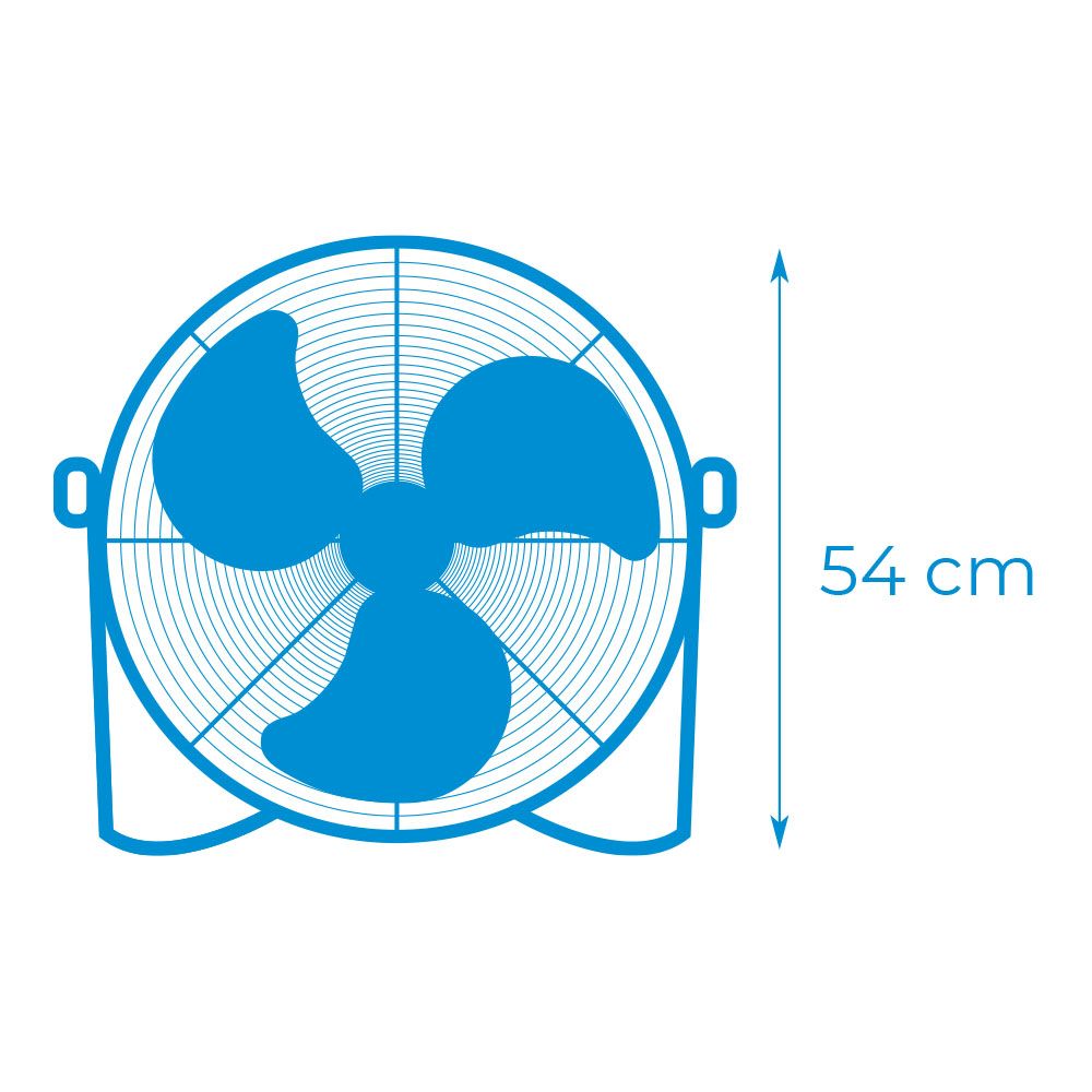 Ventilador industrial de suelo. color negro 100w - 64,7 db - aspas ø45 x 54 cm