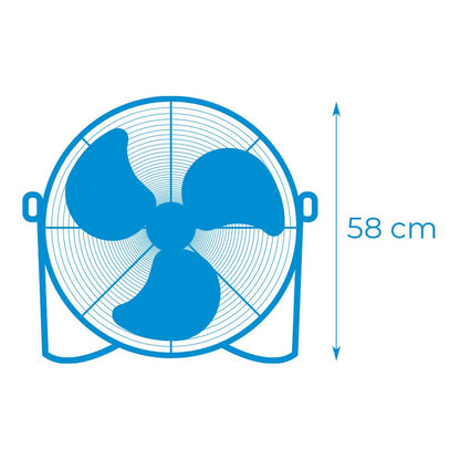 Ventilador industrial de suelo. color negro 120w - 64,9 db - aspas ø50 x 58 cm