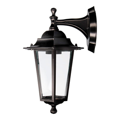 Aplique exterior zurich de aluminio y cristal e27 60 w sin bombilla, color negro, luz hacia abajo