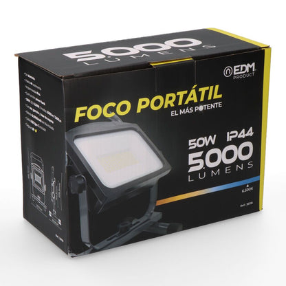 Foco / proyector led recargable 50 w 5000 lm 6500 k
