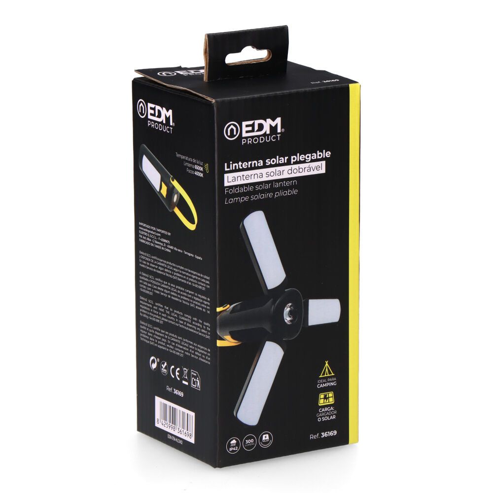 Linterna solar plegable recargable usb